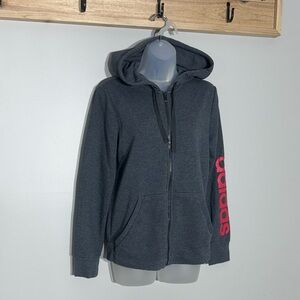 adidas Gray Hoodie with Red Logo